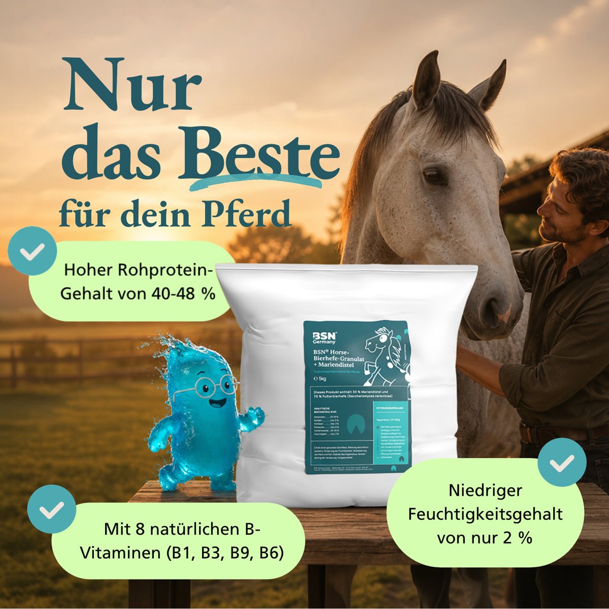 BSN® Horse+ Bierhefe-Granulat für Pferde mit Mariendistel