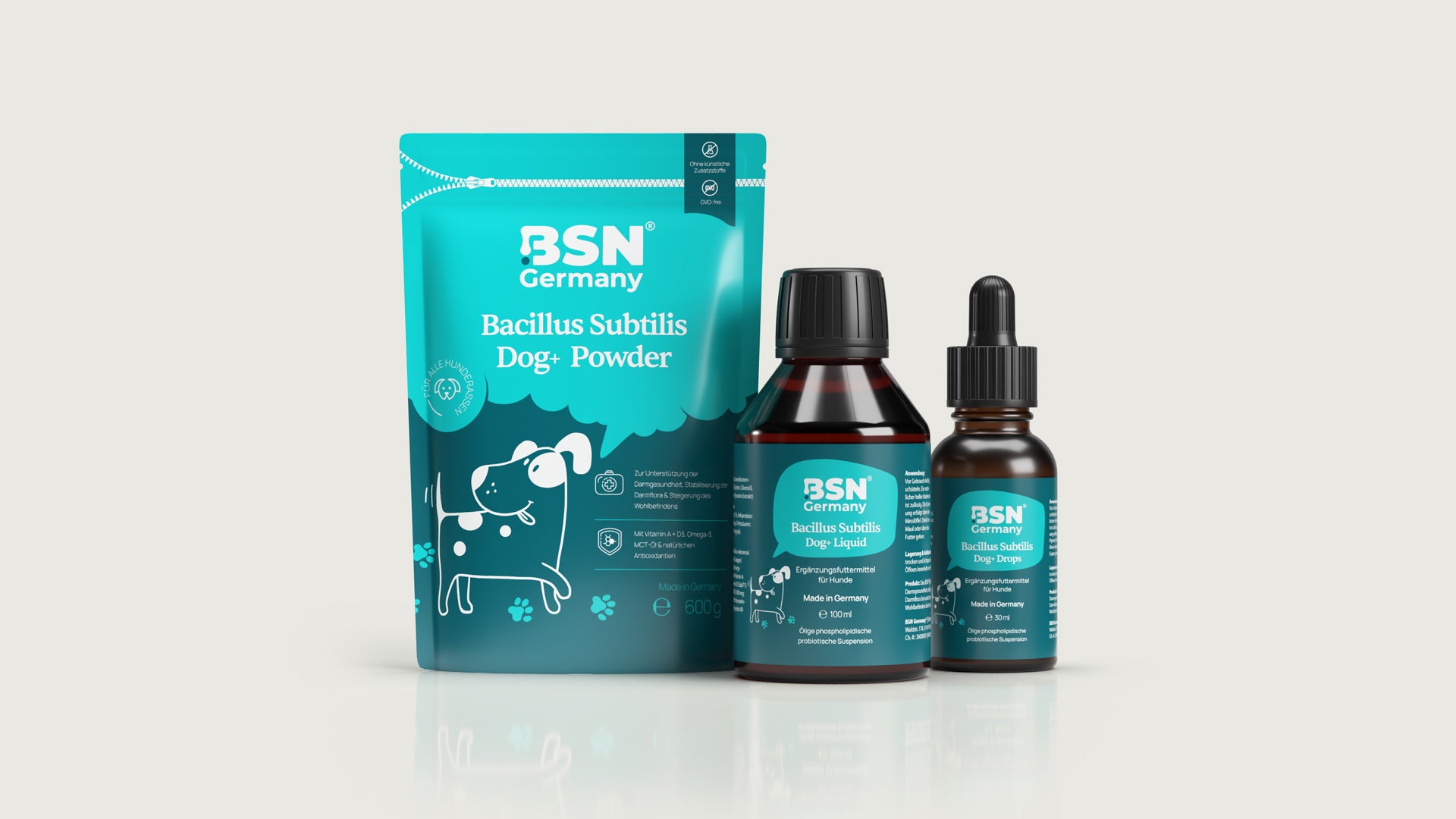 BSN - Bacillus Subtilis Nutrition - Probiotika für Hunde - 3er Set 